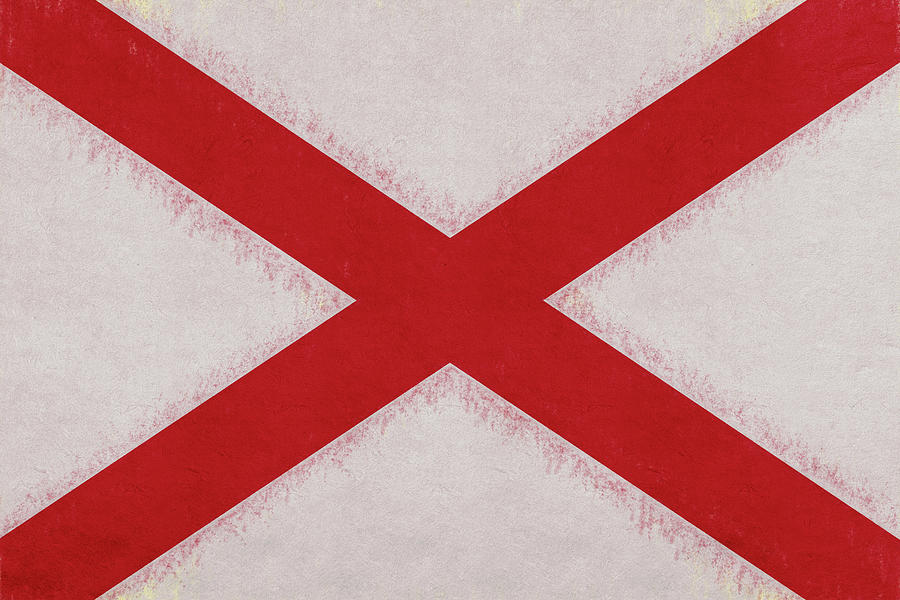 Flag of Alabama Grunge Digital Art by Roy Pedersen