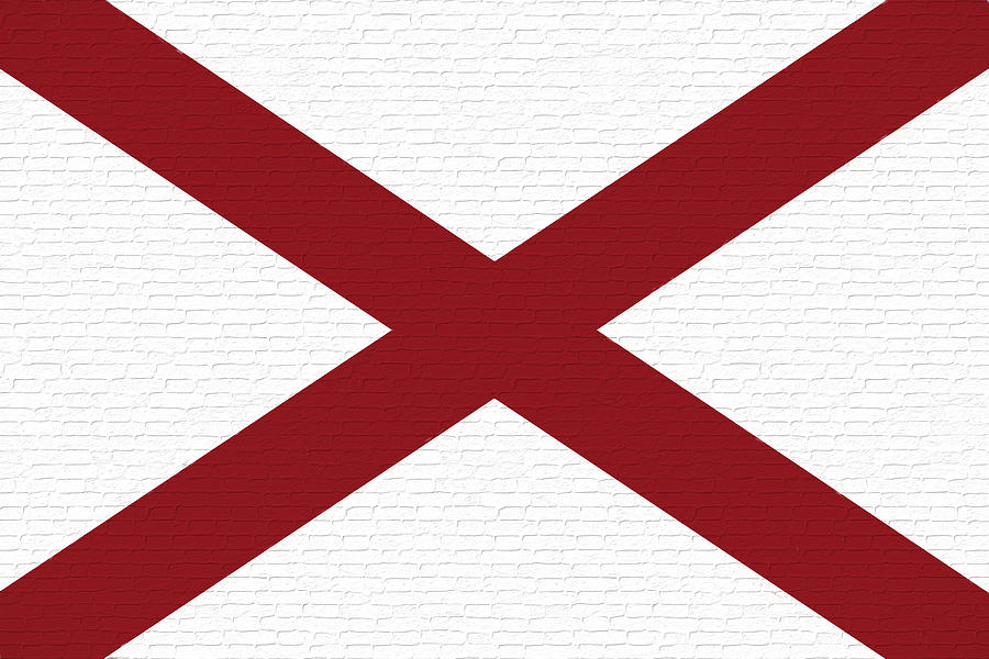 Flag of Alabama Wall Digital Art by Roy Pedersen