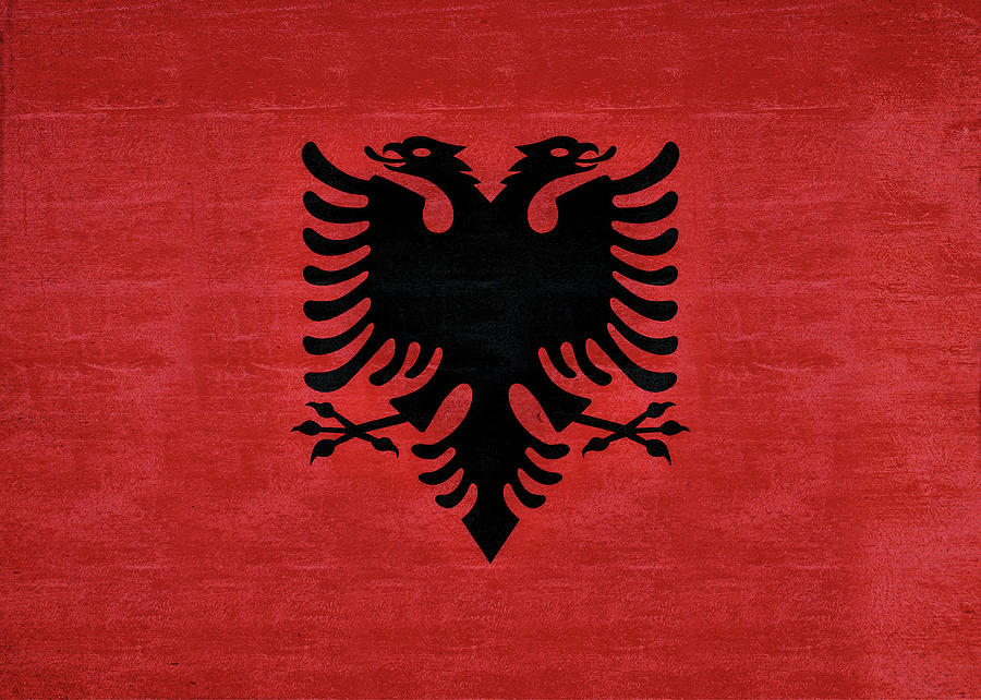 Flag of Albania Grunge Digital Art by Roy Pedersen