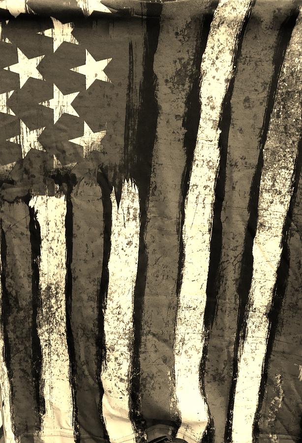 Flag Of America Sepia Photograph by Rob Hans