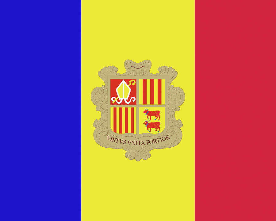 Flag of Andorra Digital Art by Roy Pedersen
