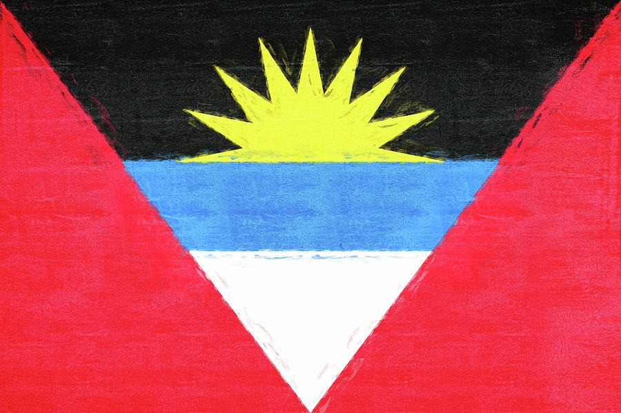 Flag of Antigua and Barbuda Grunge Digital Art by Roy Pedersen