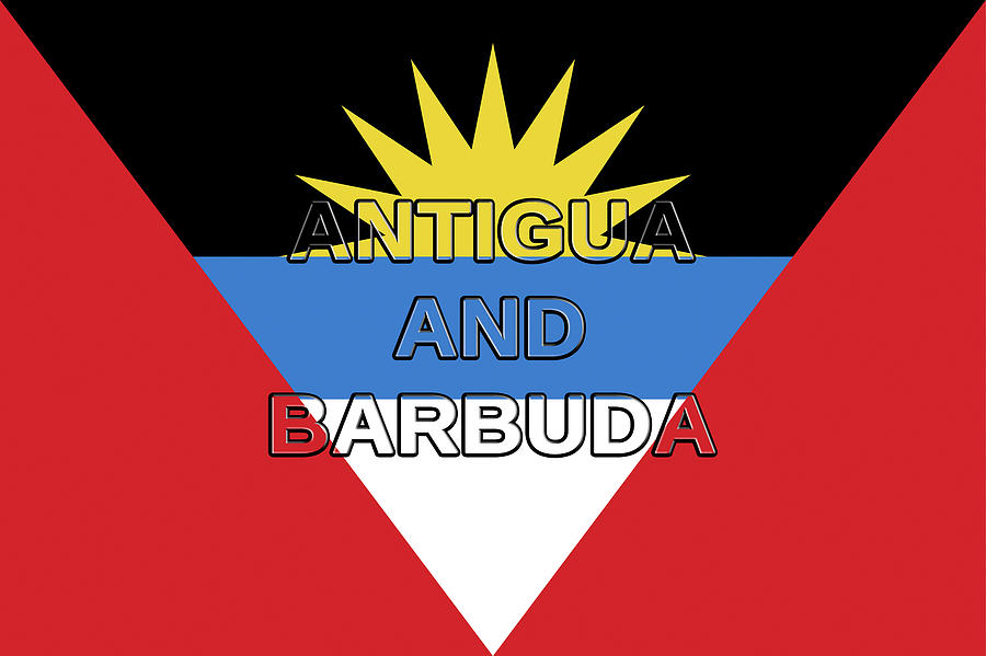 Flag of Antigua and Barbuda Word Digital Art by Roy Pedersen