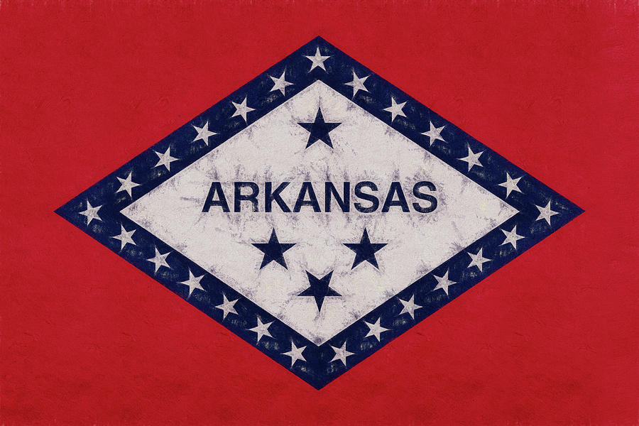 Flag of Arkansas Grunge Digital Art by Roy Pedersen