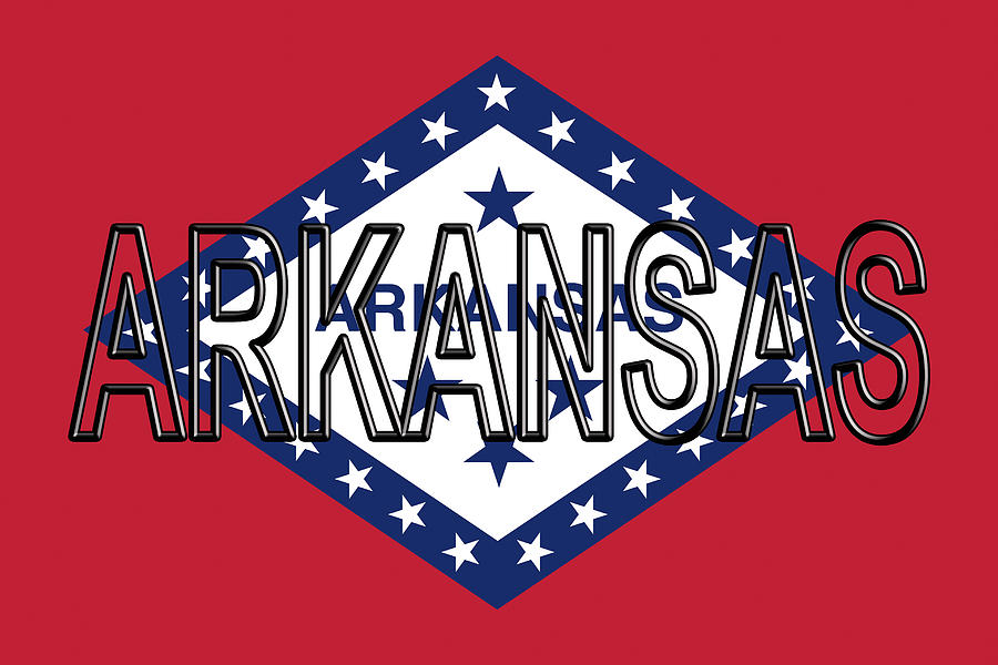 Flag of Arkansas Word Digital Art by Roy Pedersen