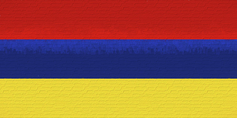 Flag of Armenia Wall Digital Art by Roy Pedersen