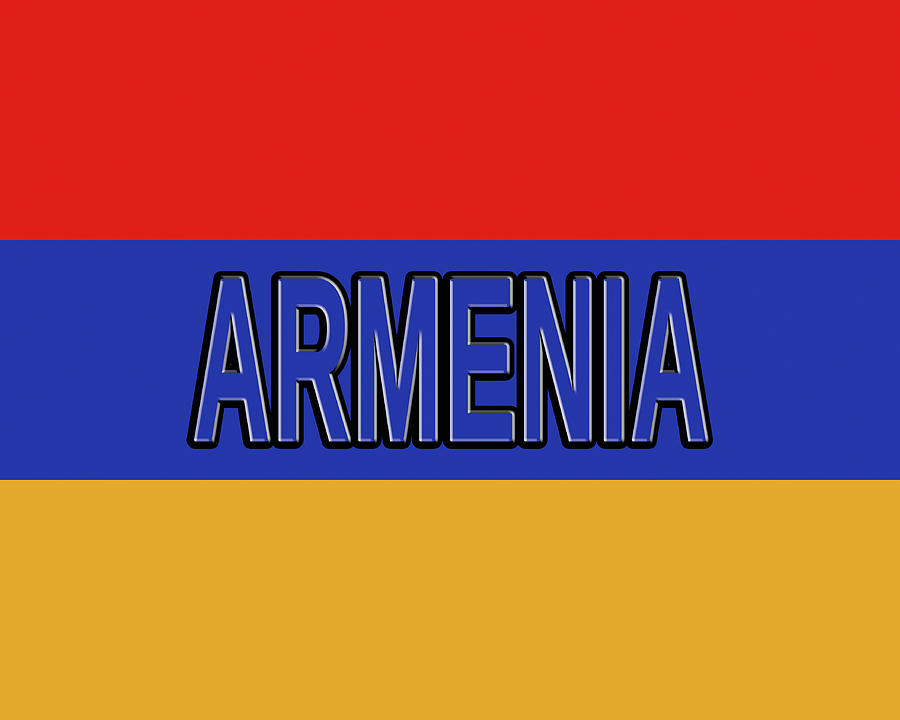 Flag of Armenia Word Digital Art by Roy Pedersen