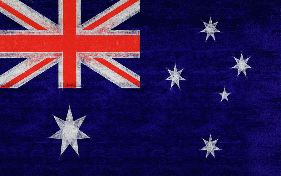 Flag of Australia Grunge Digital Art by Roy Pedersen