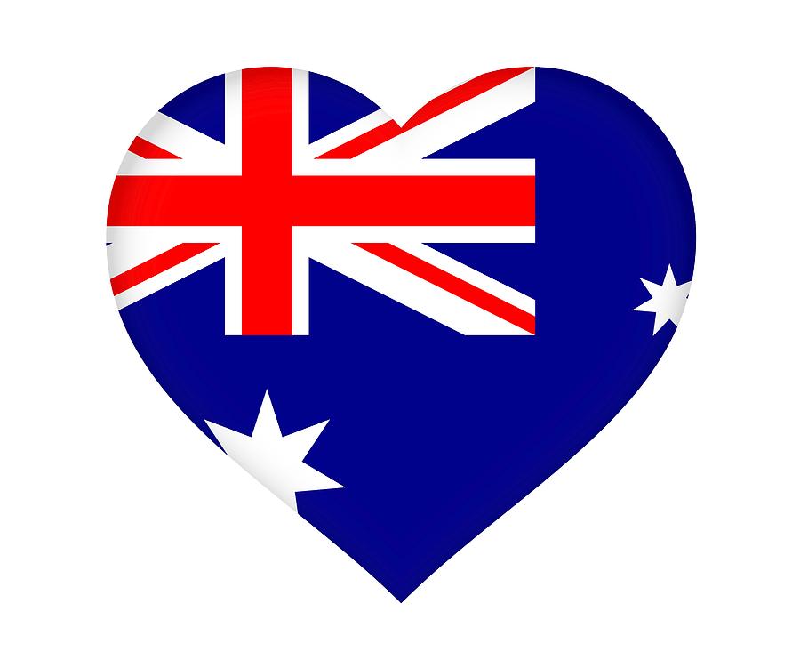 Flag of Australia Heart Digital Art by Roy Pedersen