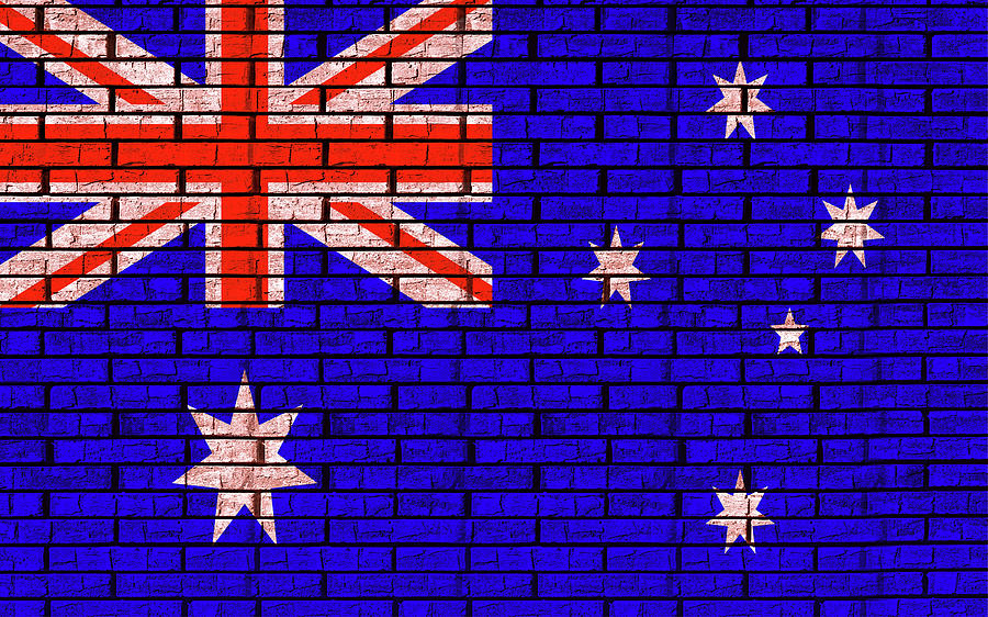 Flag of Australia Wall Digital Art by Roy Pedersen
