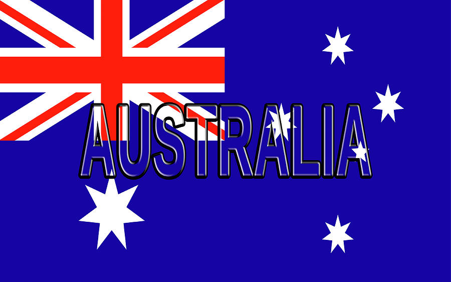 Flag of Australia Word Digital Art by Roy Pedersen