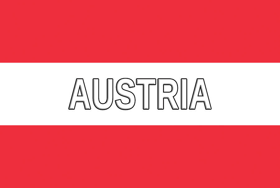Flag of Austria Word Digital Art by Roy Pedersen