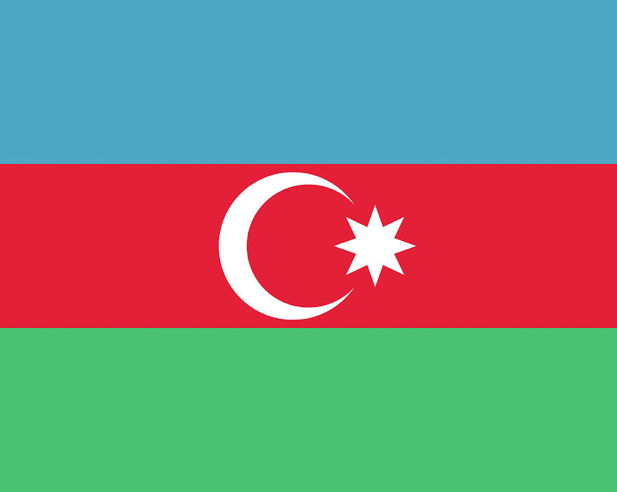 Flag of Azerbaijan  Digital Art by Roy Pedersen