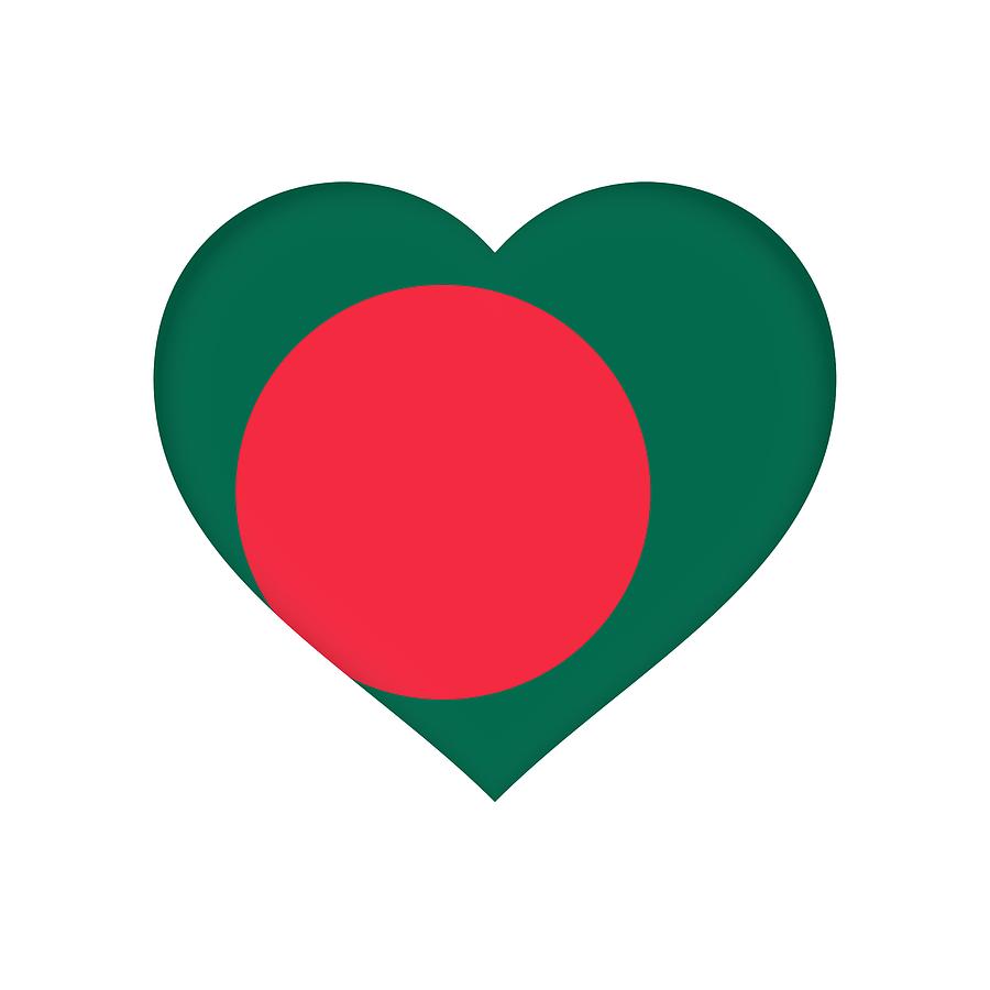 Flag Of Bangladesh Heart Digital Art By Roy Pedersen Pixels