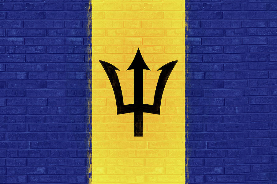 Flag of Barbados Wall Digital Art by Roy Pedersen