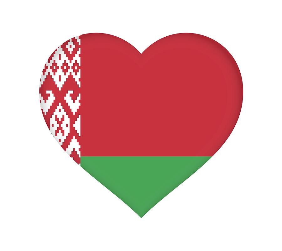 Flag of Belarus Heart Digital Art by Roy Pedersen