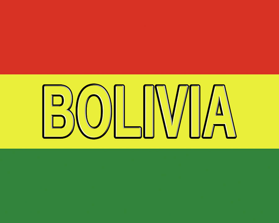 Flag of Bolivia Word Digital Art by Roy Pedersen