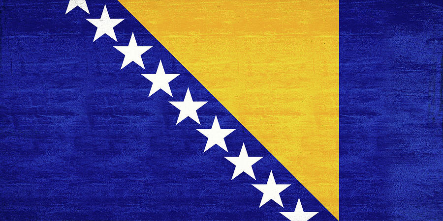Flag of Bosnia and Herzegovina Grunge Digital Art by Roy Pedersen
