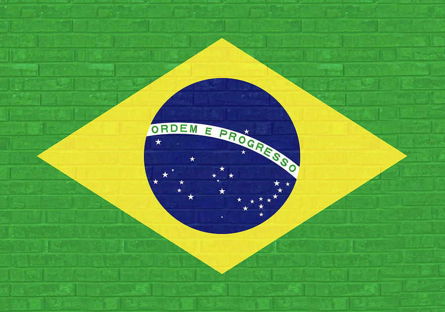 Flag of Brazil Graffiti Digital Art by Roy Pedersen