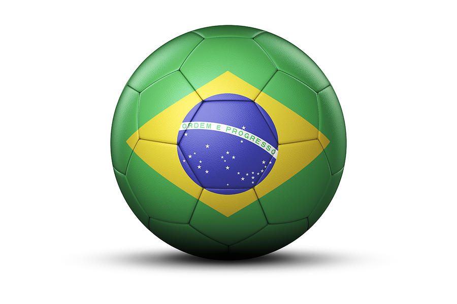 Flag Of Brazil On Soccer Ball Digital Art by Bjorn Holland