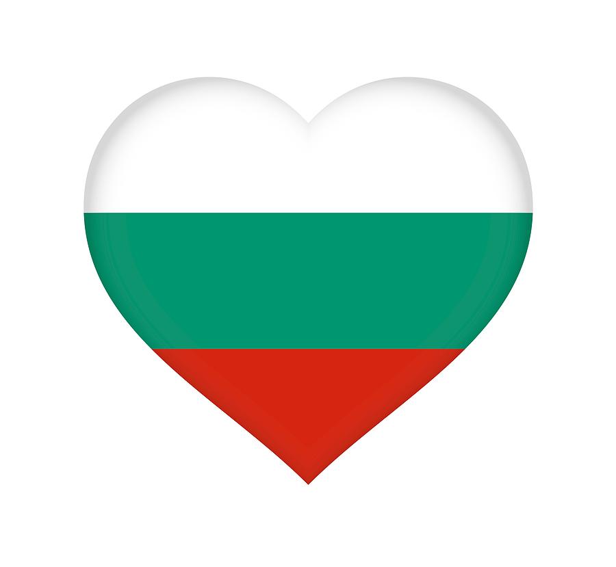Flag of Bulgaria Heart Digital Art by Roy Pedersen