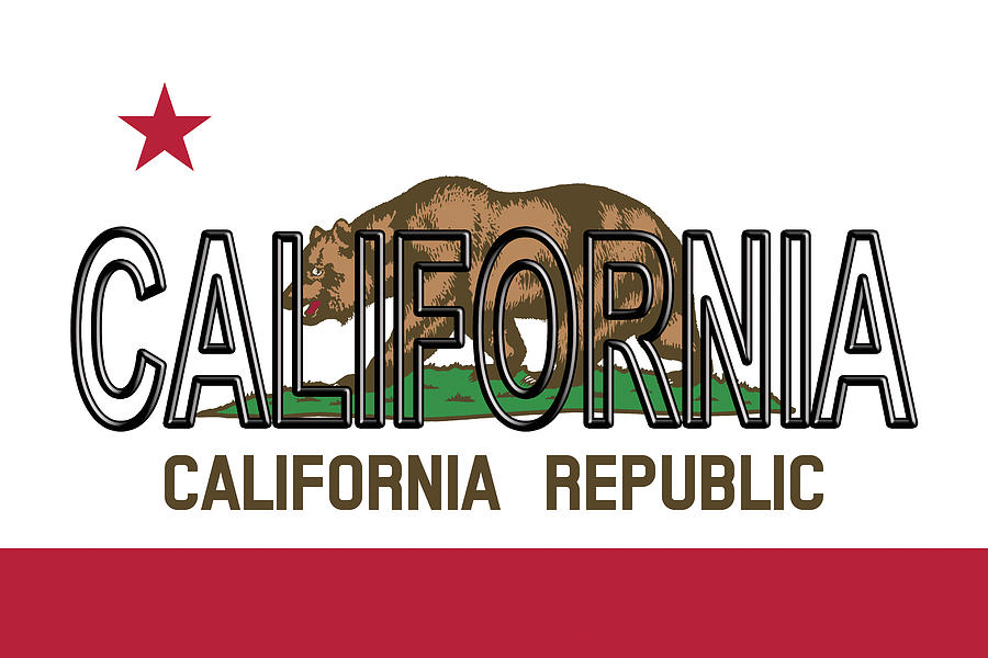 Flag of California Word Digital Art by Roy Pedersen Pixels