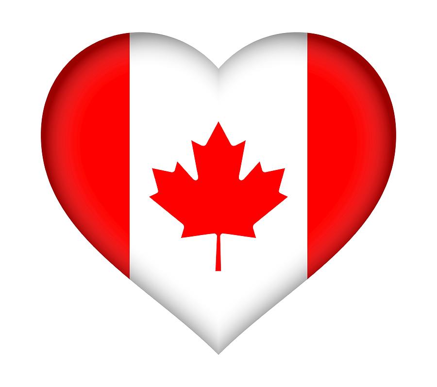 Flag Of Canada Heart Digital Art by Roy Pedersen