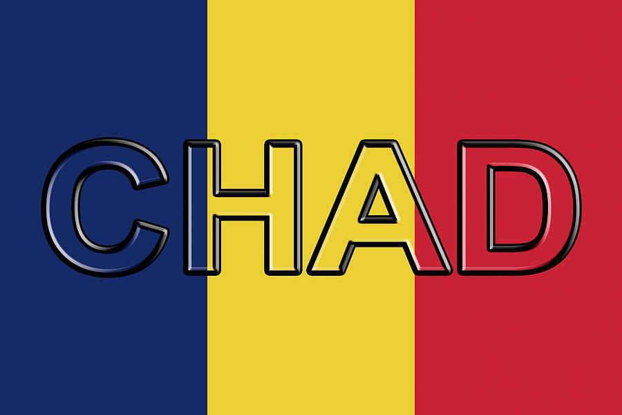Flag of Chad Word Digital Art by Roy Pedersen