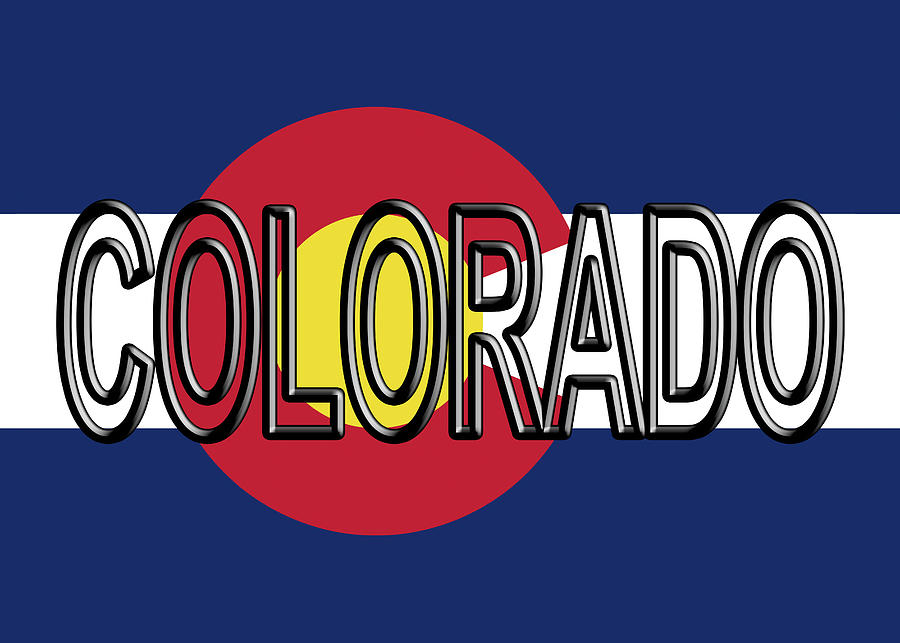 Flag of Colorado Word Digital Art by Roy Pedersen