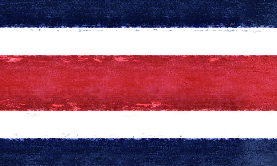 Flag of Costa Rica Grunge Digital Art by Roy Pedersen