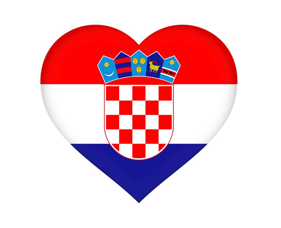 Flag of Croatia Heart Digital Art by Roy Pedersen