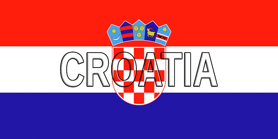 Flag of Croatia Word Digital Art by Roy Pedersen