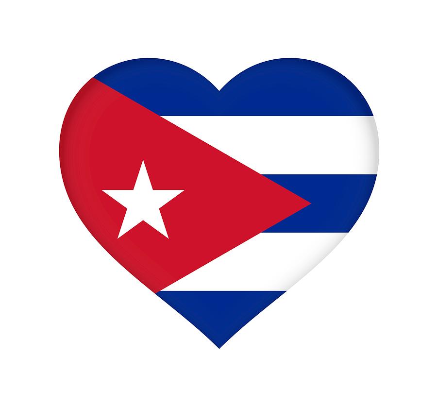 Flag of Cuba Heart Digital Art by Roy Pedersen