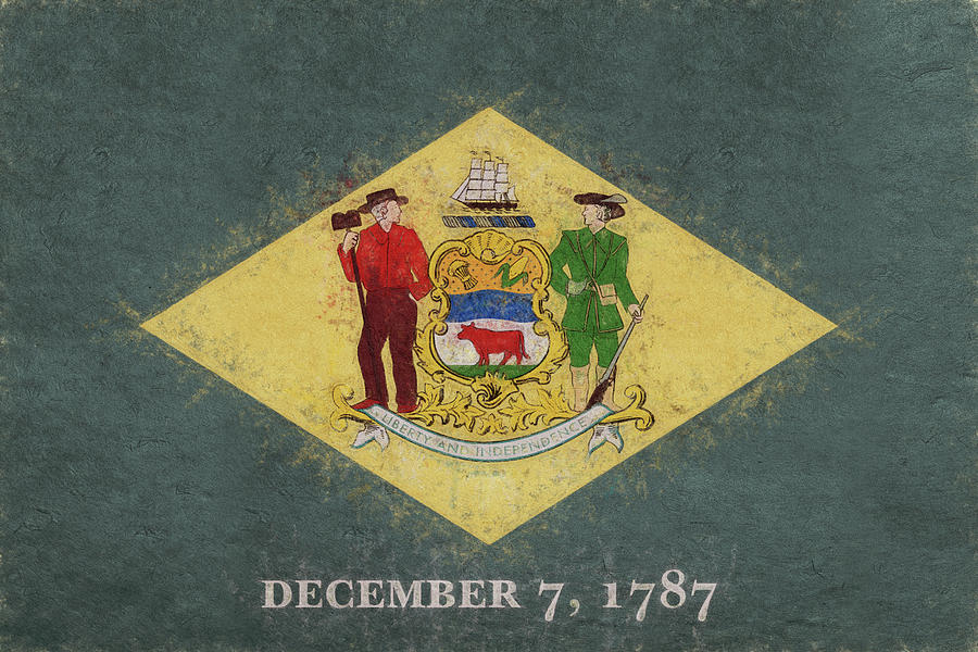 Flag of Delaware Grunge Digital Art by Roy Pedersen