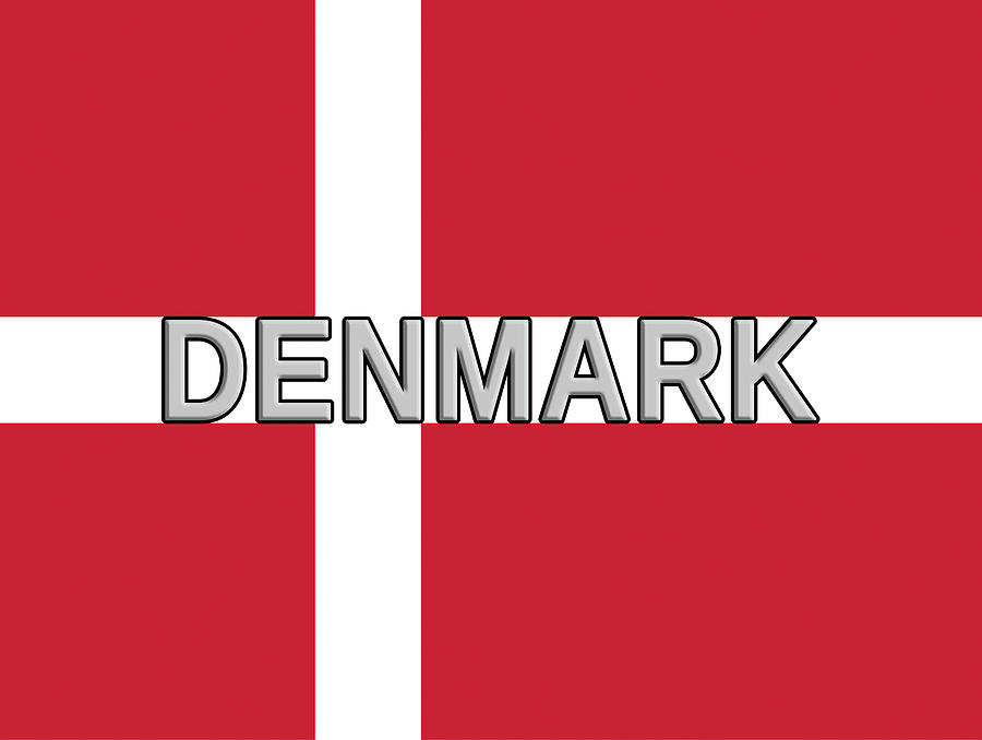  Flag of Denmark Word Digital Art by Roy Pedersen