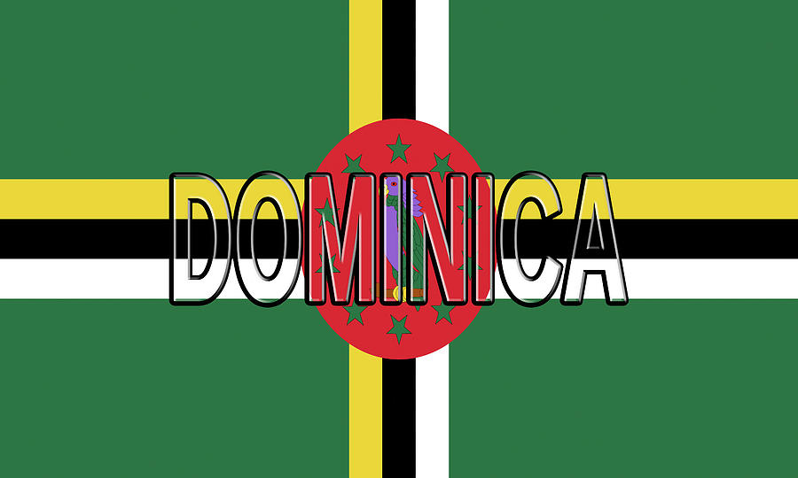 Flag of Dominica Word Digital Art by Roy Pedersen