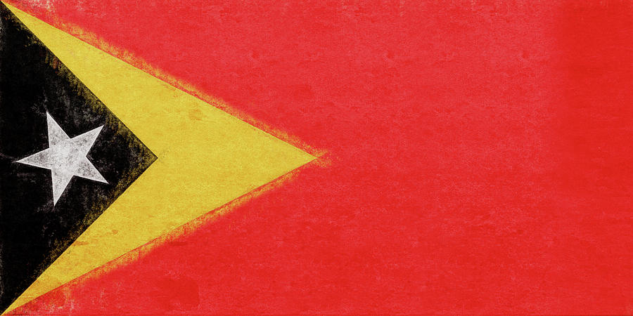 Flag of East Timor Grunge Digital Art by Roy Pedersen