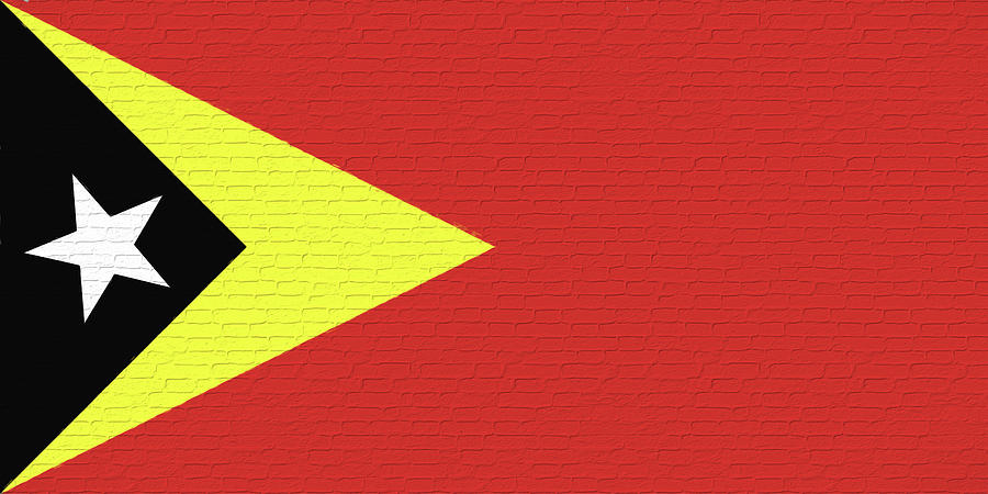 Flag of East Timor Wall Digital Art by Roy Pedersen