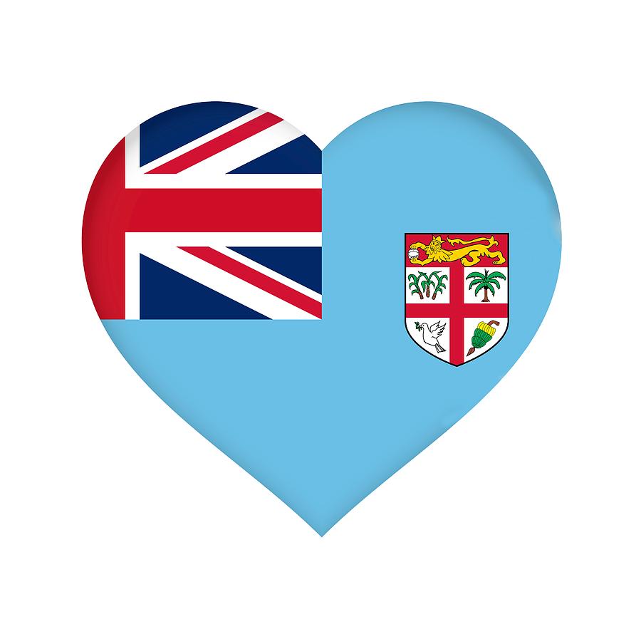 Flag of Fiji Heart  Digital Art by Roy Pedersen