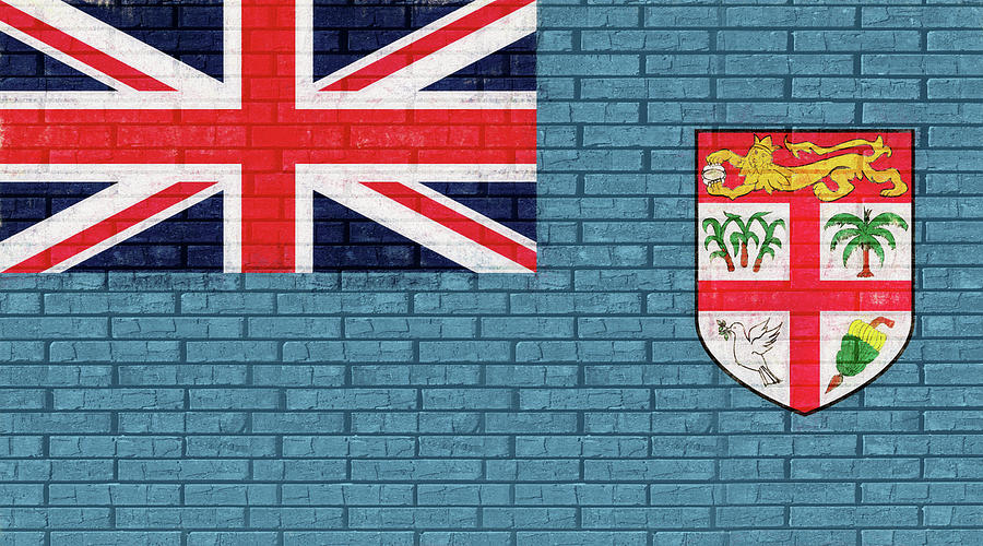 Flag of Fiji Wall Digital Art by Roy Pedersen