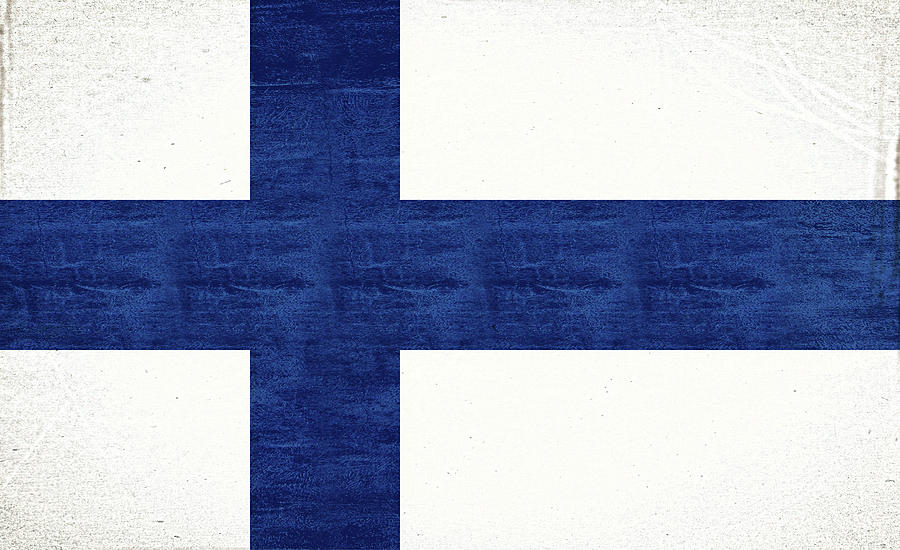 Flag of Finland Grunge Digital Art by Roy Pedersen