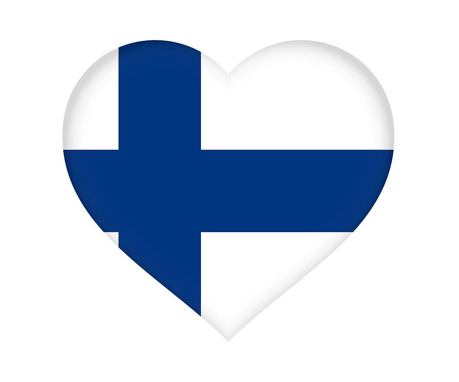 Flag of Finland Heart Digital Art by Roy Pedersen