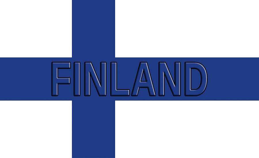  Flag of Finland Word Digital Art by Roy Pedersen