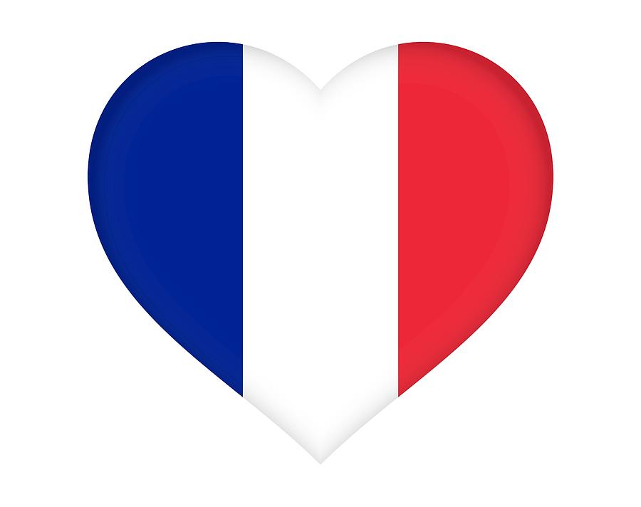 Flag Of France Heart Digital Art by Roy Pedersen