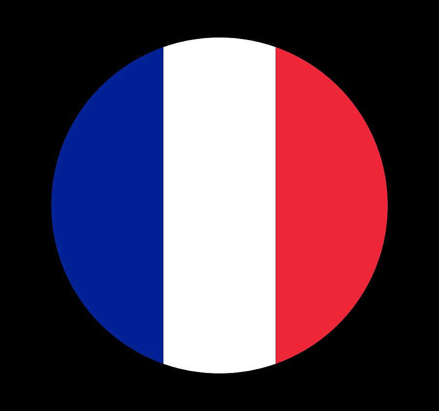 Flag Of France Round Digital Art by Roy Pedersen