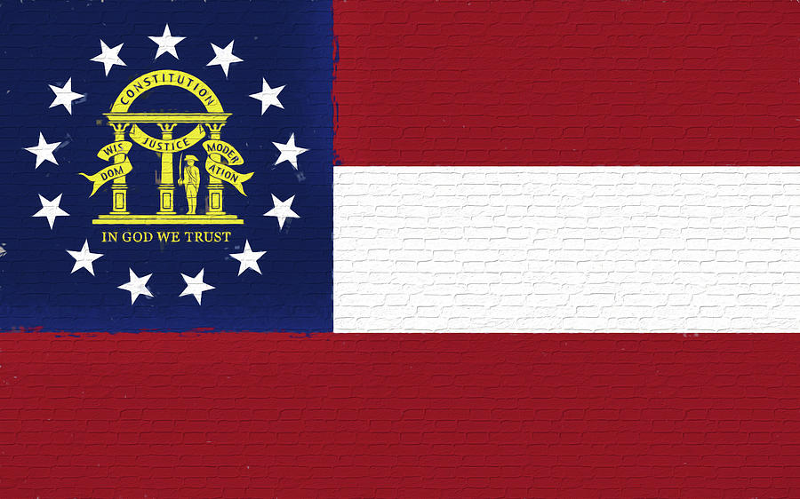 Flag of Georgia Wall. Digital Art by Roy Pedersen