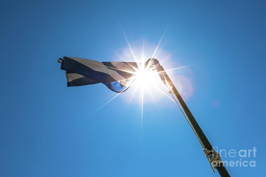 Flag of Greece Photograph by Benny Marty