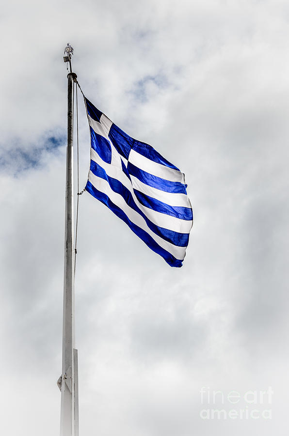 Flag of Greece Photograph by Debra Martz