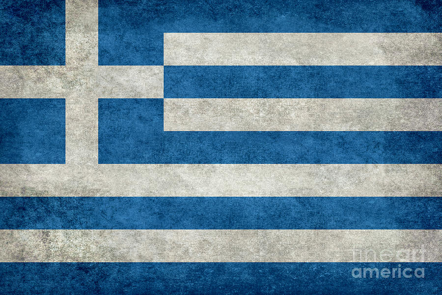 Greek flag of Greece Grungy Digital Art by Sterling Gold