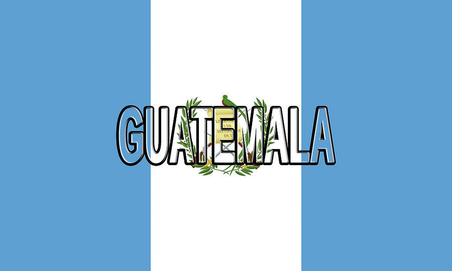 Flag of Guatemala Word Digital Art by Roy Pedersen